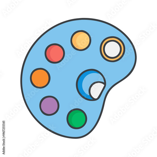 Palette art painting color brush artist drawing creative artwork design illustration paint tool set