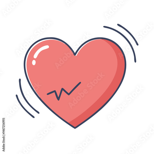 Heartbeat illustration vector graphic design for medical cardiology health and wellness concept