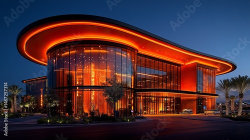 Famous Las Vegas casinos and attractions lighting up the desert night in a dazzling panorama  
