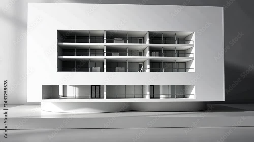 Architectural model showcasing a modern multi-level design.