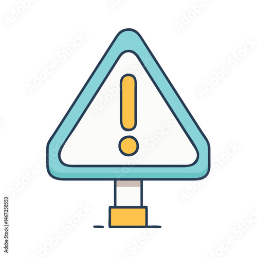 Attention warning sign triangle with exclamation point for safety and hazard alert symbol