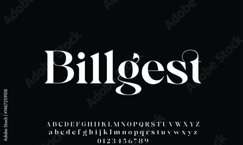 Luxury Billgest Regular alphabet letters font for logo