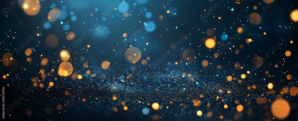 Dark Bokeh Background with Glittering Particles