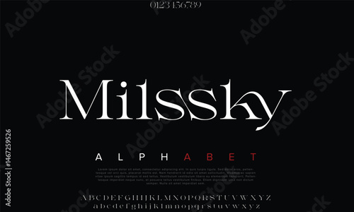 Luxury milssky alphabet letters font for logo