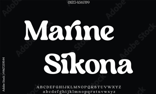 Luxury Marine Sikona Regular alphabet letters font for logo