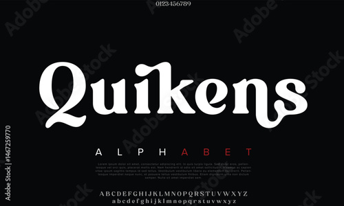 Luxury Quikens Regular alphabet letters font for logo