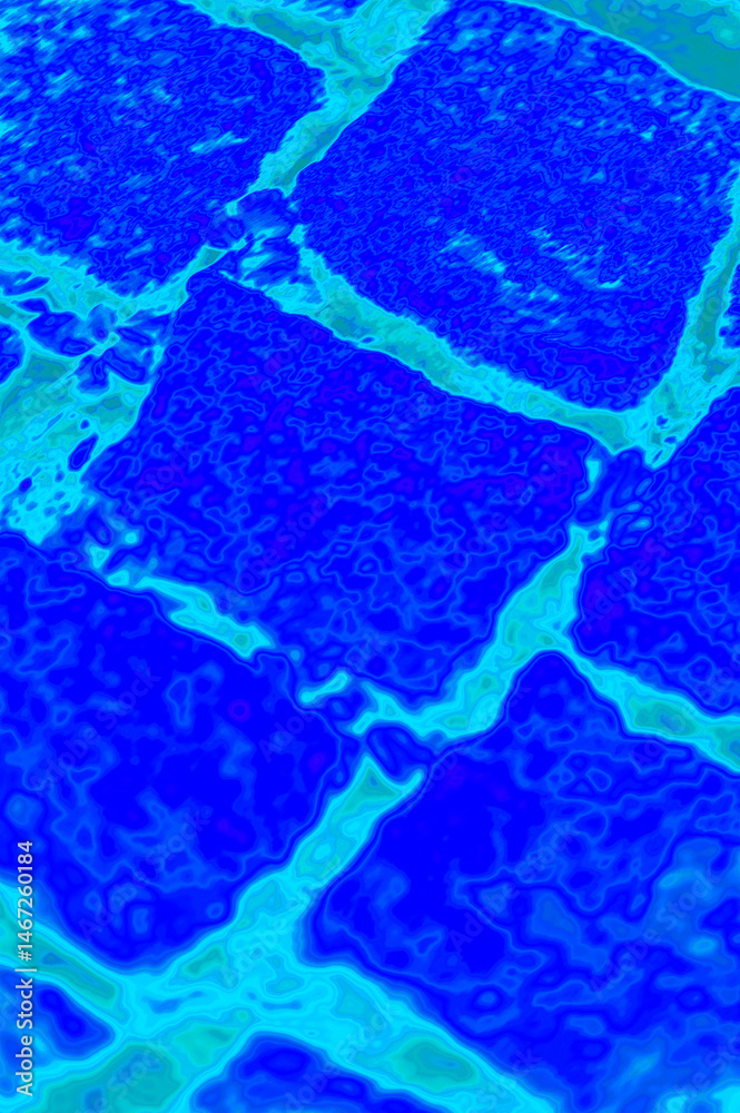 Textur in Blau mit Pflastersteinen