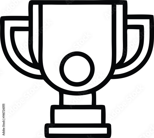 This isolated vector illustration showcases a golden trophy cup and a silver trophy cup, symbolizing win and achievement in a sport competition, representing the first and best prize for the champion'