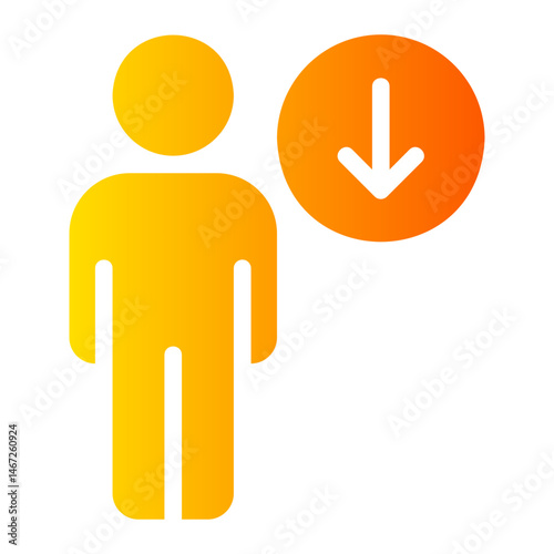 down arrow gradient icon