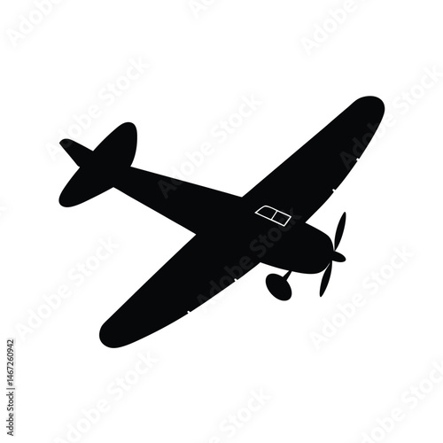 Vintage Plane Propeller Vector Silhouette
