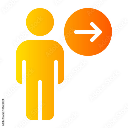 right direction gradient icon