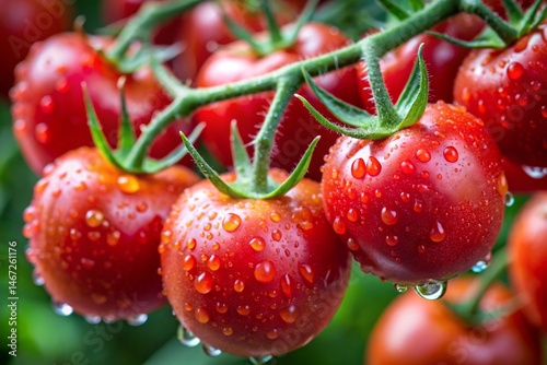 cherry tomatoes on a vine