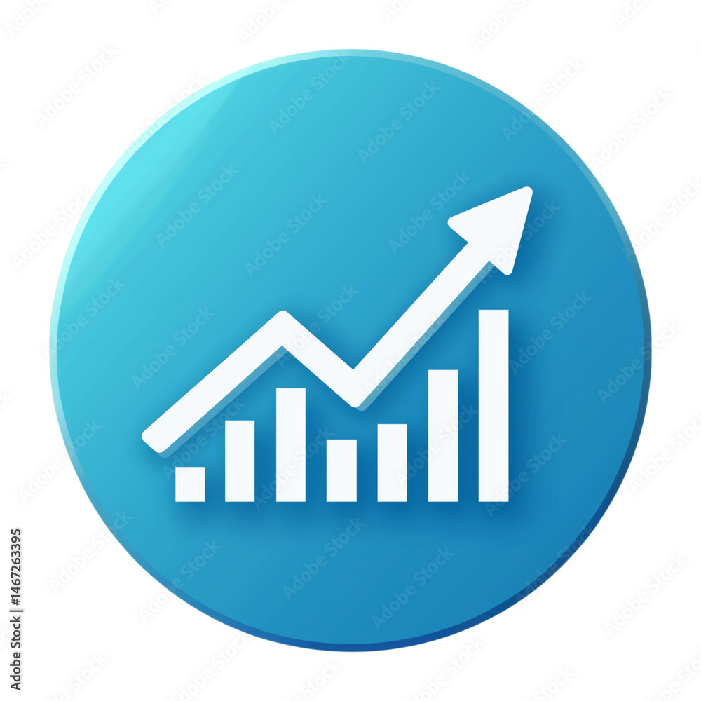 3D business growth icon, blue finance progress graph, statistic symbol, isolated design. 3D business growth icon, blue finance progress graph, statistic symbol, isolated design.
