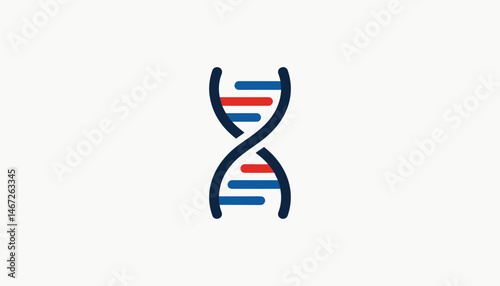 DNA double helix illustration representing genetics and biology, copy space
