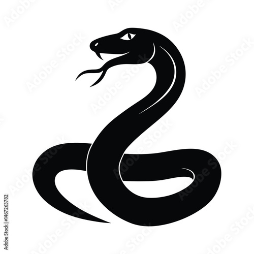 Mamba Slithering Vector Silhouette