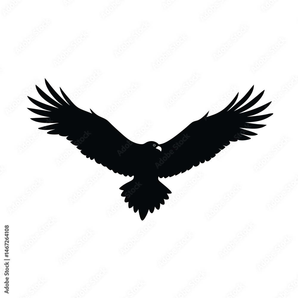 Naklejka premium Condor Soaring Vector Silhouette Art