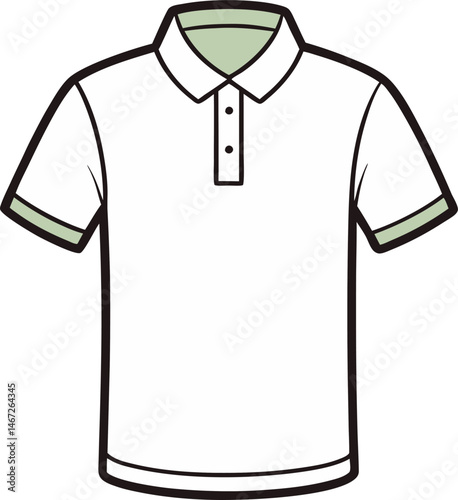 Polo t-shirt vector design for modern casual wear and garment mockup