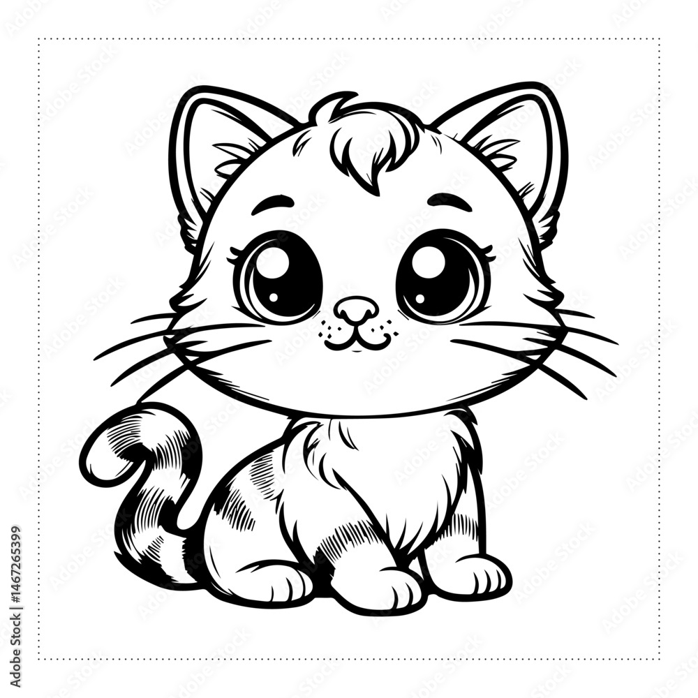 Fototapeta premium Cute and versatile Cat illustrations for t-shirts, stickers, books, and digital designs—perfect for commercial or personal projects