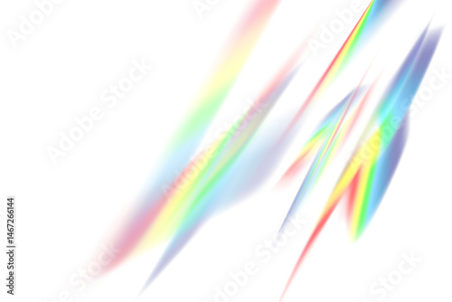 Crystal rainbow sharp light streaks PNG