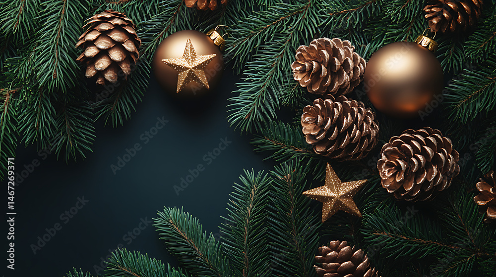 Festive Frame of Gold and Green