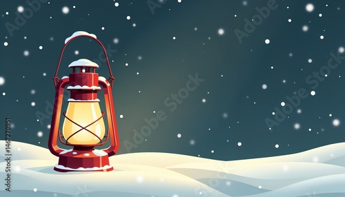 christmas lantern snow