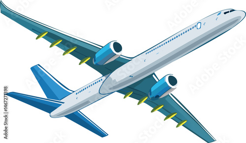 Airplane Flying in the Clear Sky – Travel and Adventure Concept