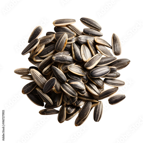 Dried sunflower seed isolated on transparent background