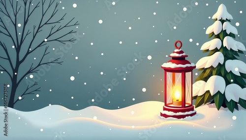 christmas lantern snow