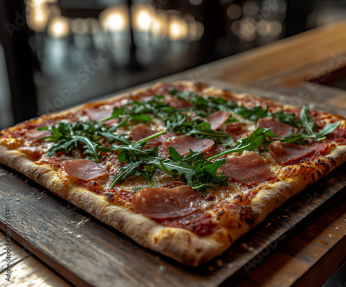Wallpaper Mural thin crust pizza with arugula and prosciutto Torontodigital.ca