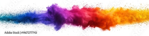 Colorful powder explosion on white background (6)