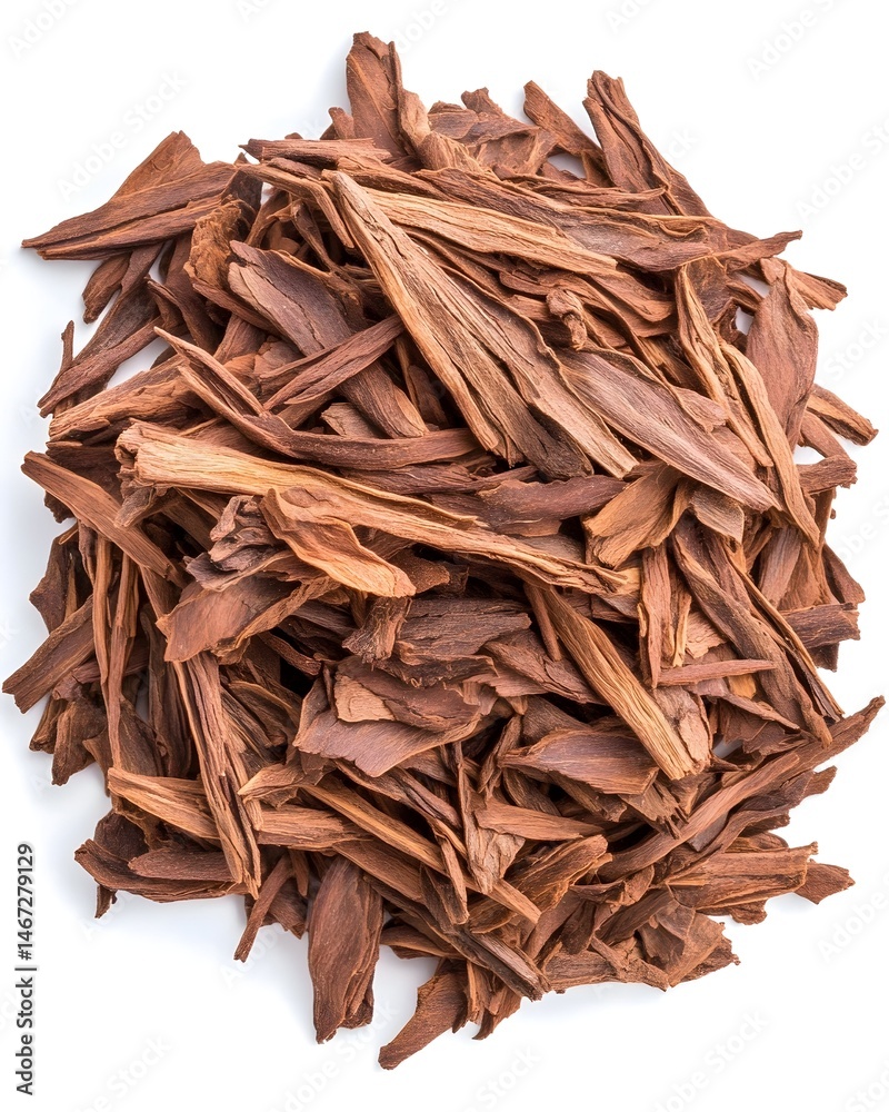 Aromatic, reddish-brown wood chips, possibly for tea or incense Aromatic, reddish-brown wood chips, possibly for tea or incense