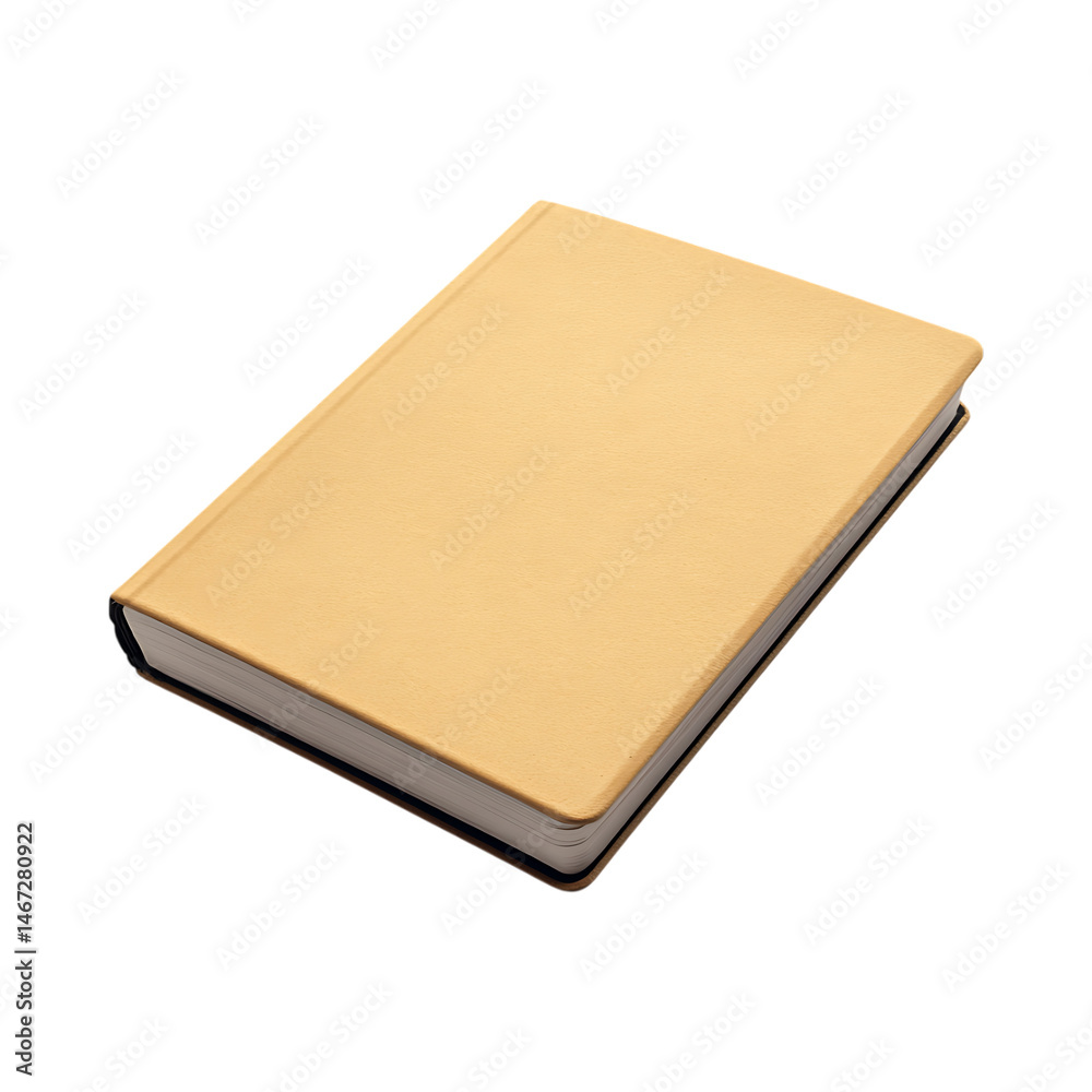 Tan Leather Notebook A CloseUp Product Shot against transparent background Tan Leather Notebook A CloseUp Product Shot against transparent background