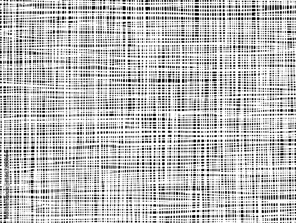 Woven fabric-inspired vector texture. Black and white grunge crosshatch background. Woven fabric-inspired vector texture. Black and white grunge crosshatch background.