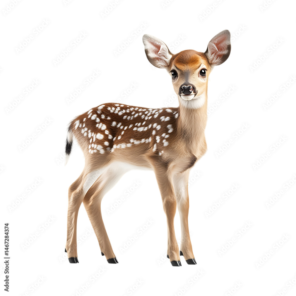 Adorable WhiteTailed Deer Fawn Image against transparent background Adorable WhiteTailed Deer Fawn Image against transparent background