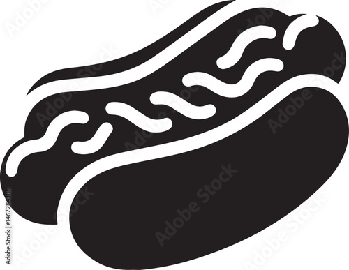 Black Hot dog svg vector