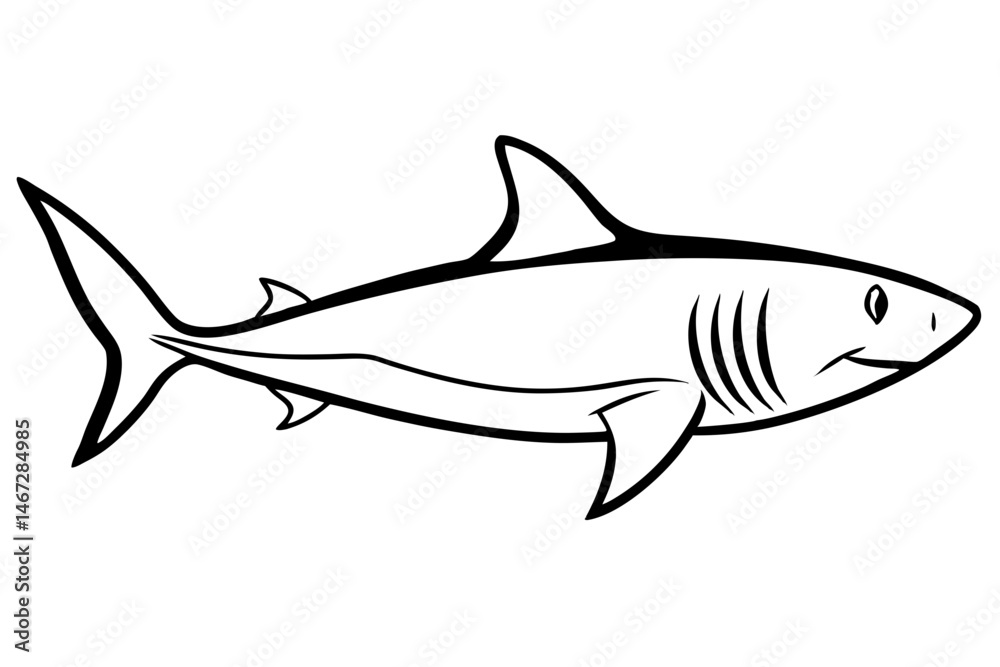 Obraz premium Geometric Shark Vector