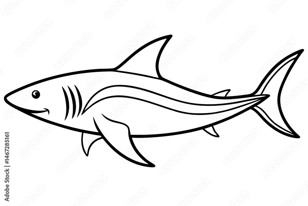 Obraz premium Geometric Shark Vector