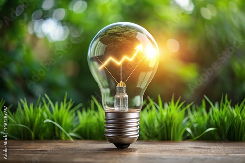 light bulb on green background