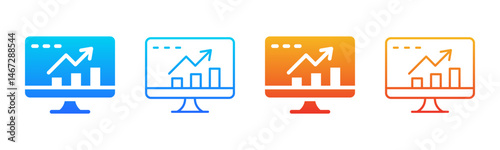 Statistics icon sheet multiple style collection