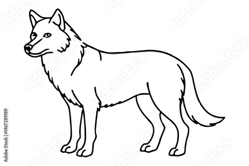 Geometric Wolf Sketch