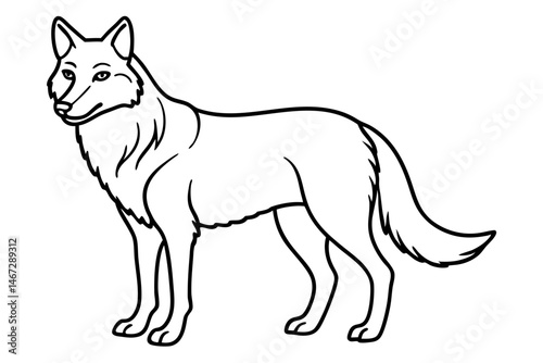 Geometric Wolf Sketch