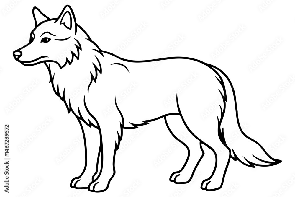 Obraz premium Geometric Wolf Sketch