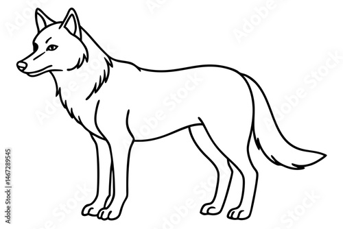 Geometric Wolf Sketch