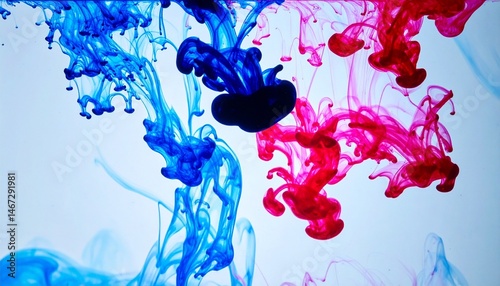 colorful ink splashes