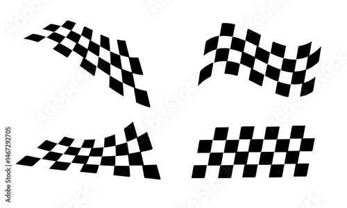Racing flag vector icon on white background. Checkered flag. start and finish crossed flag. Racing flag.