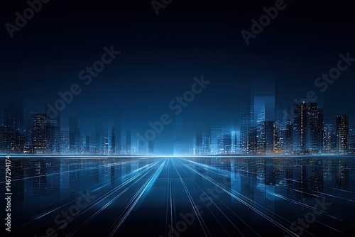 Futuristic city highway at night (5)