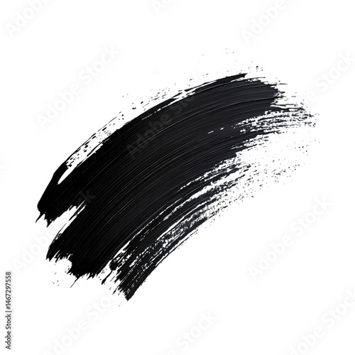 Black Mascara Brush Stroke Texture  Makeup Background against transparent background