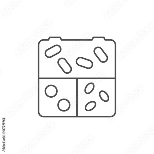 Pillbox or capsule organizer icon