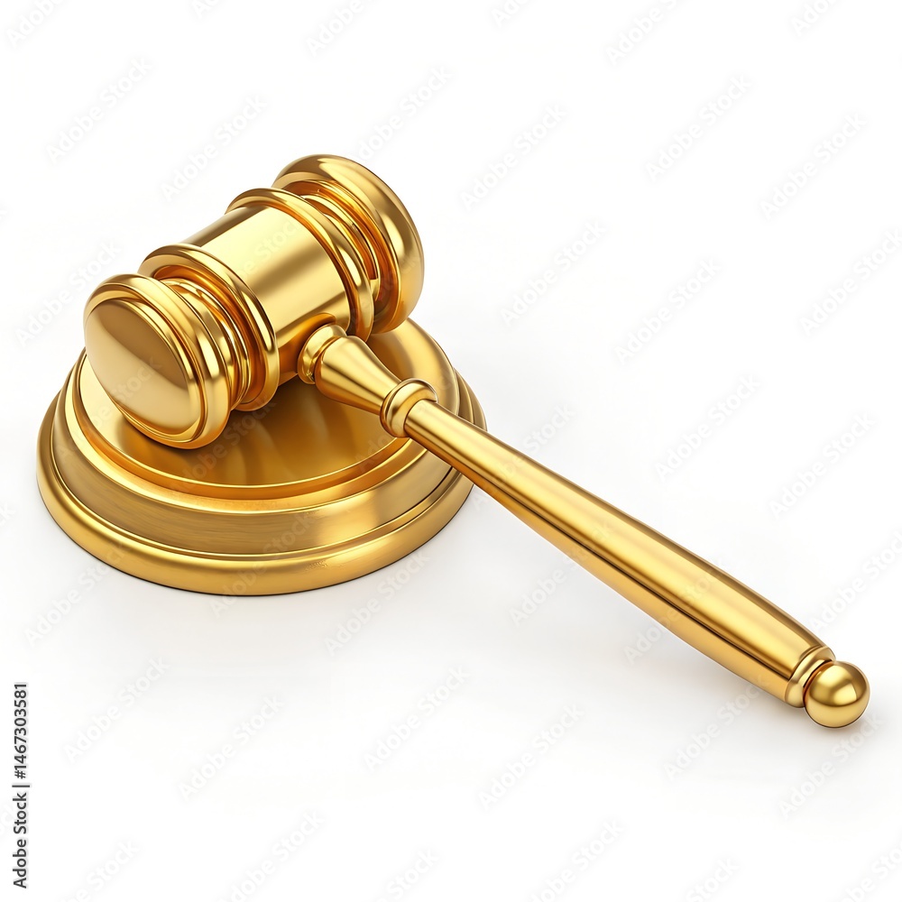 3D Golden Judge Gavel 3D Golden Judge Gavel