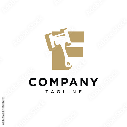 Letter F Auction Logo Icon Vector